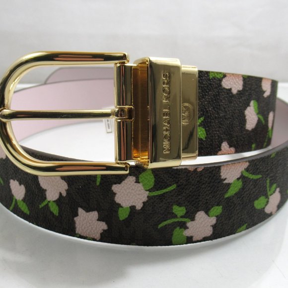 Michael Kors 38 Millimeter Floral Logo Reversible Belt - Picture 7 of 9